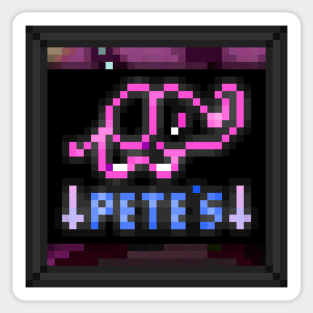 "Pete's" - BLACK BORDER Sticker